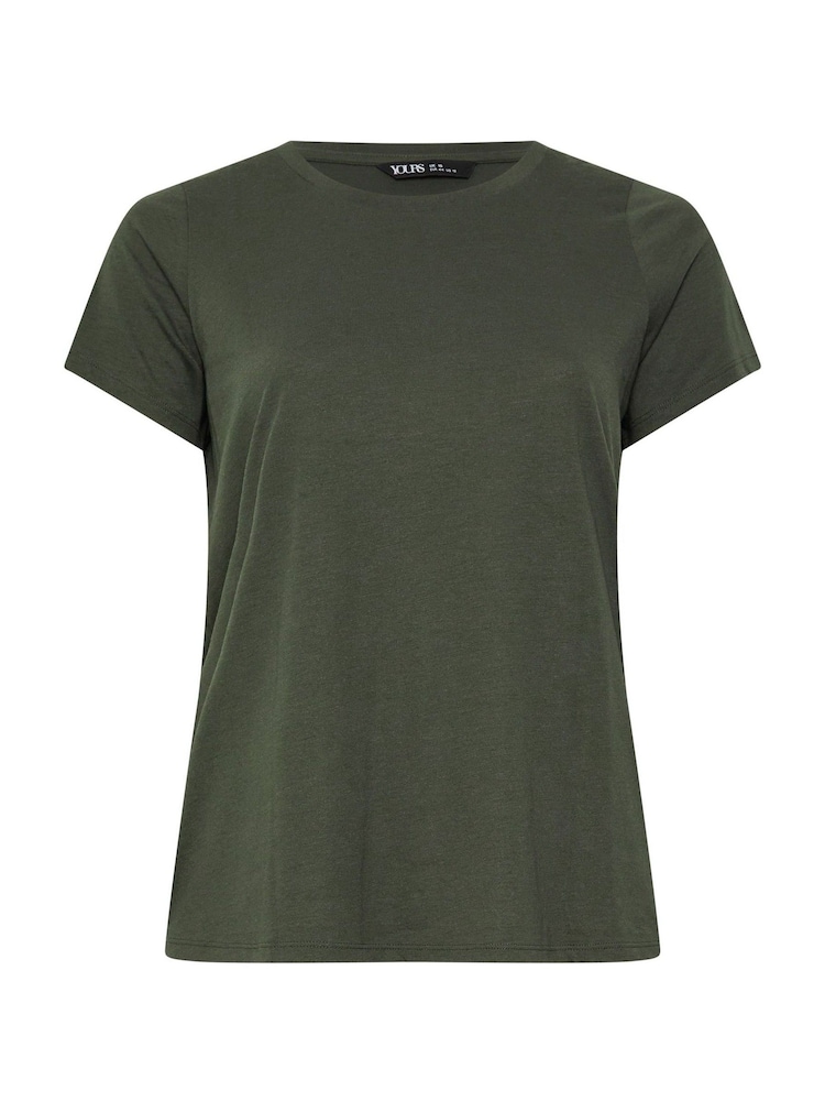 Yours Curve Brown/Beige/Green Core T-Shirts 3 Pack - Image 8 of 8