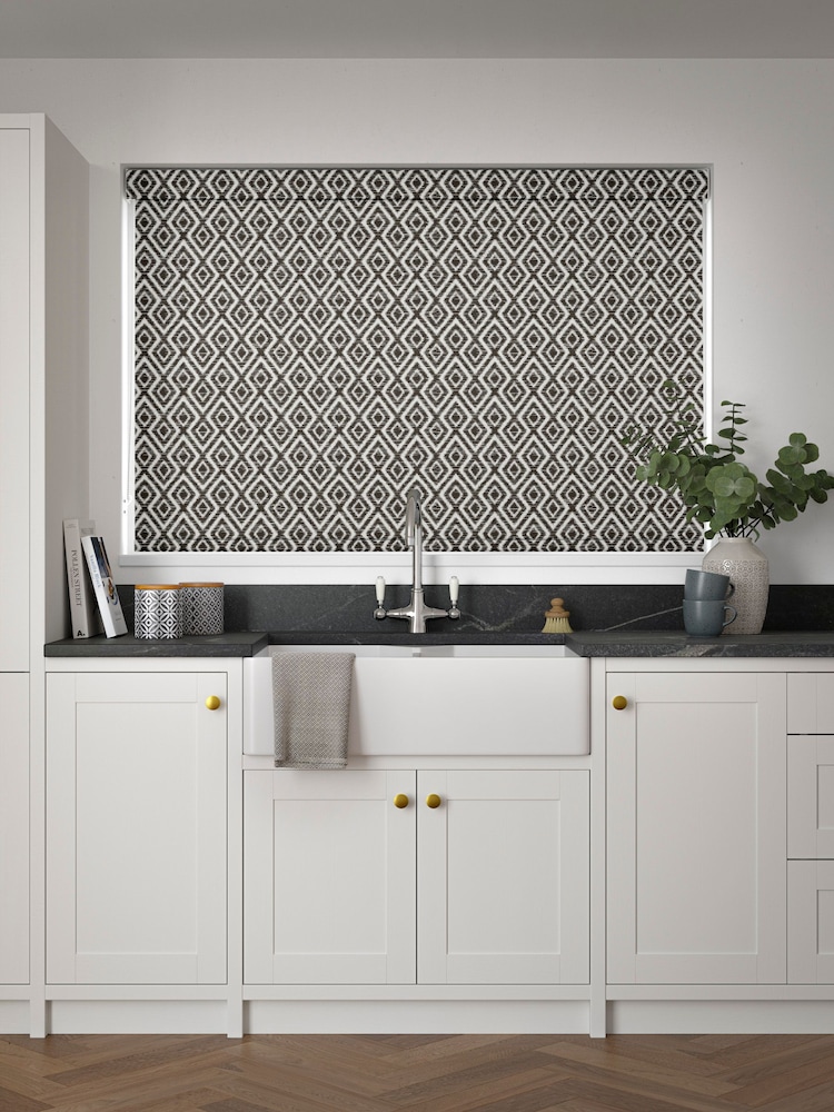 Grey Diamond Geo Made to Measure Roller Blind - Image 2 of 6