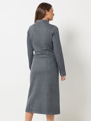 Long Tall Sally Grey Button Denim Midi Dress - Image 3 of 6