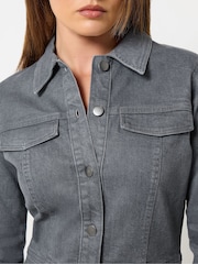 Long Tall Sally Grey Button Denim Midi Dress - Image 4 of 6