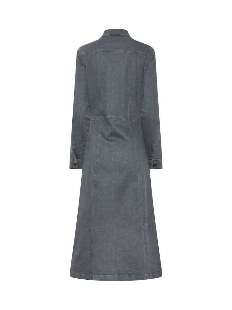 Long Tall Sally Grey Button Denim Midi Dress - Image 6 of 6 Long Tall Sally Grey Button Denim Midi Dress - Image 6 of 6