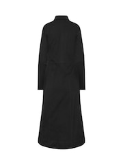 Long Tall Sally Black Zip Collar Denim Midi Dress - Image 6 of 6