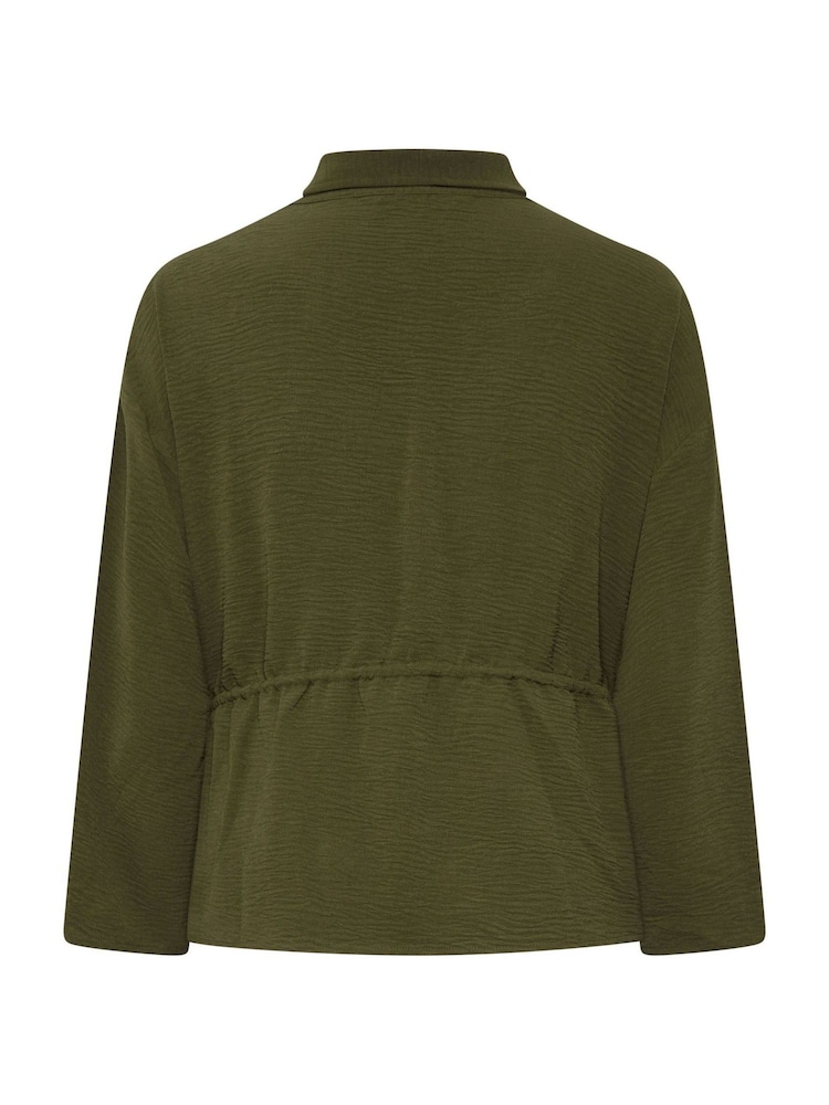 Yours Curve Green Tie Waist Utility Top - Image 6 of 6