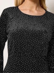 M&Co Studded Velvet Gather Dress - Imaginea 4 din 6