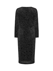 M&Co Studded Velvet Gather Dress - Imaginea 6 din 6