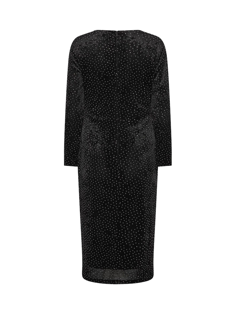 M&Co Studded Velvet Gather Dress - Imaginea 6 din 6