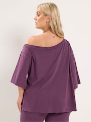 Yours Curve Purple Off Shoulder T-Shirt - Image 2 of 6