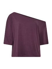 Yours Curve Purple Off Shoulder T-Shirt - Image 5 of 6