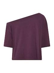 Yours Curve Purple Off Shoulder T-Shirt - Image 6 of 6