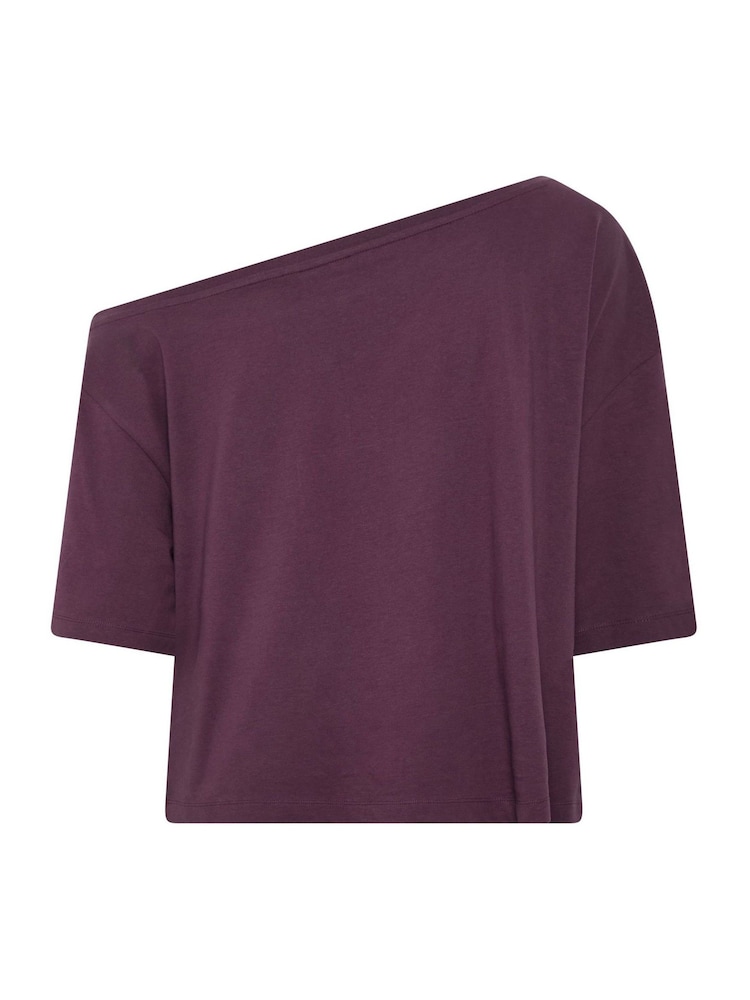 Yours Curve Purple Off Shoulder T-Shirt - Image 6 of 6 Yours Curve Purple Off Shoulder T-Shirt - Image 6 of 6