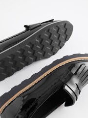 Black Patent Wide Fit (G) School Tassel Loafers - Image 8 of 10