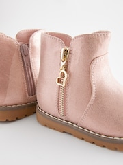 Pink Shimmer Wide Fit (G) Chelsea Zip Ankle Boots - Image 5 of 5