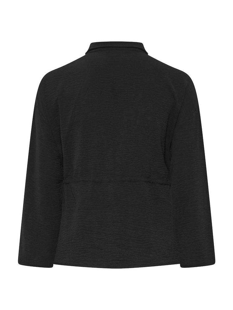 Yours Curve Black Tie Waist Utility Top - Image 6 of 6