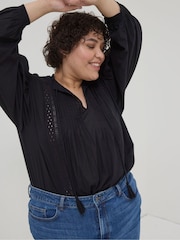FatFace Black Lace Freya Blouse - Image 5 of 6