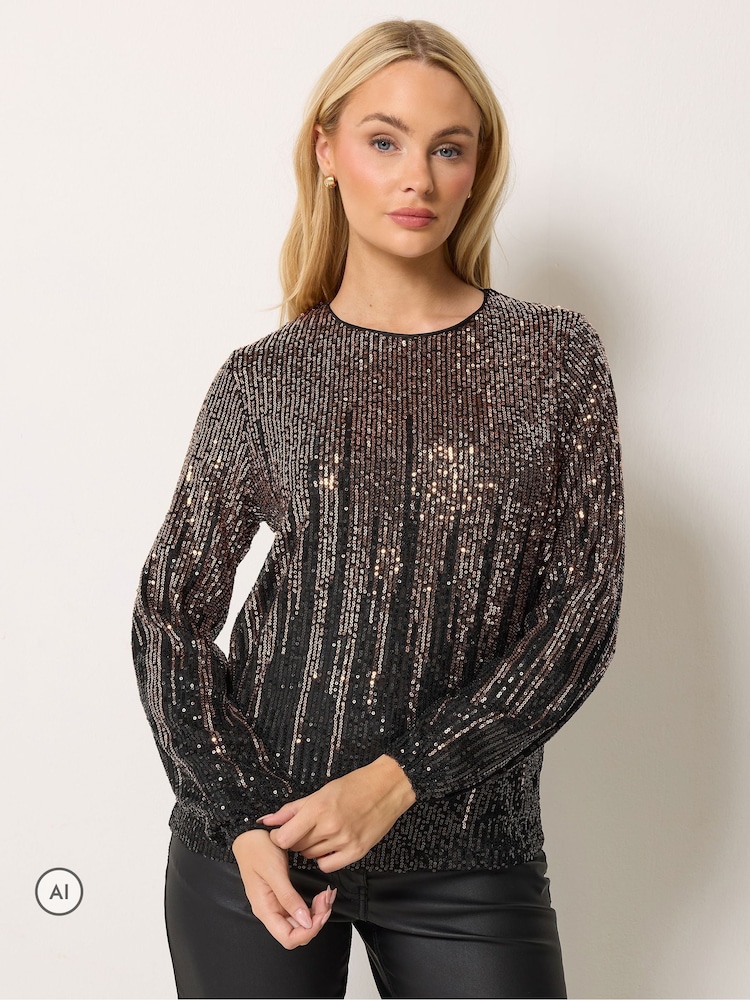 M&Co Ombre overdel med paillet - Billede 1 af 6 M&Co Ombre overdel med paillet - Billede 1 af 6