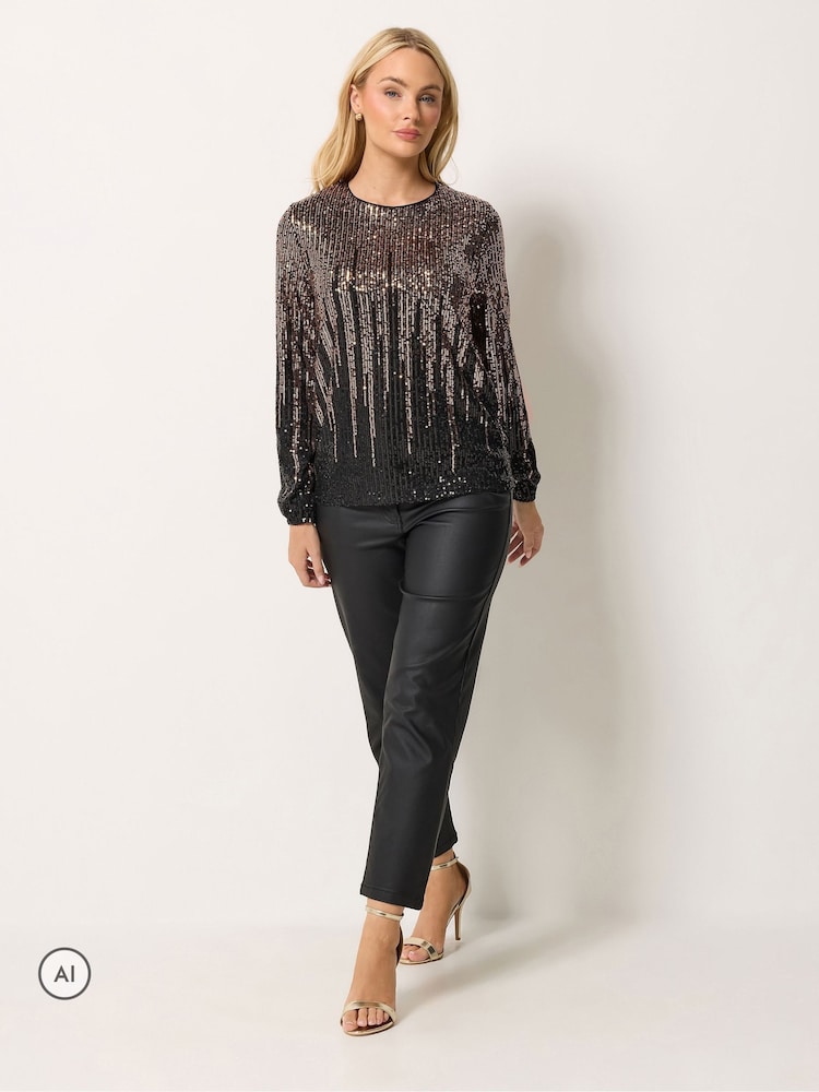 M&Co Ombre overdel med paillet - Billede 2 af 6 M&Co Ombre overdel med paillet - Billede 2 af 6