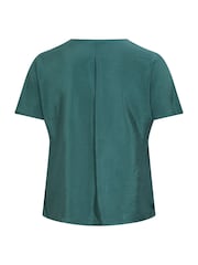 Yours Curve Blue V Grown On Sleeve Blouse - Image 6 of 6