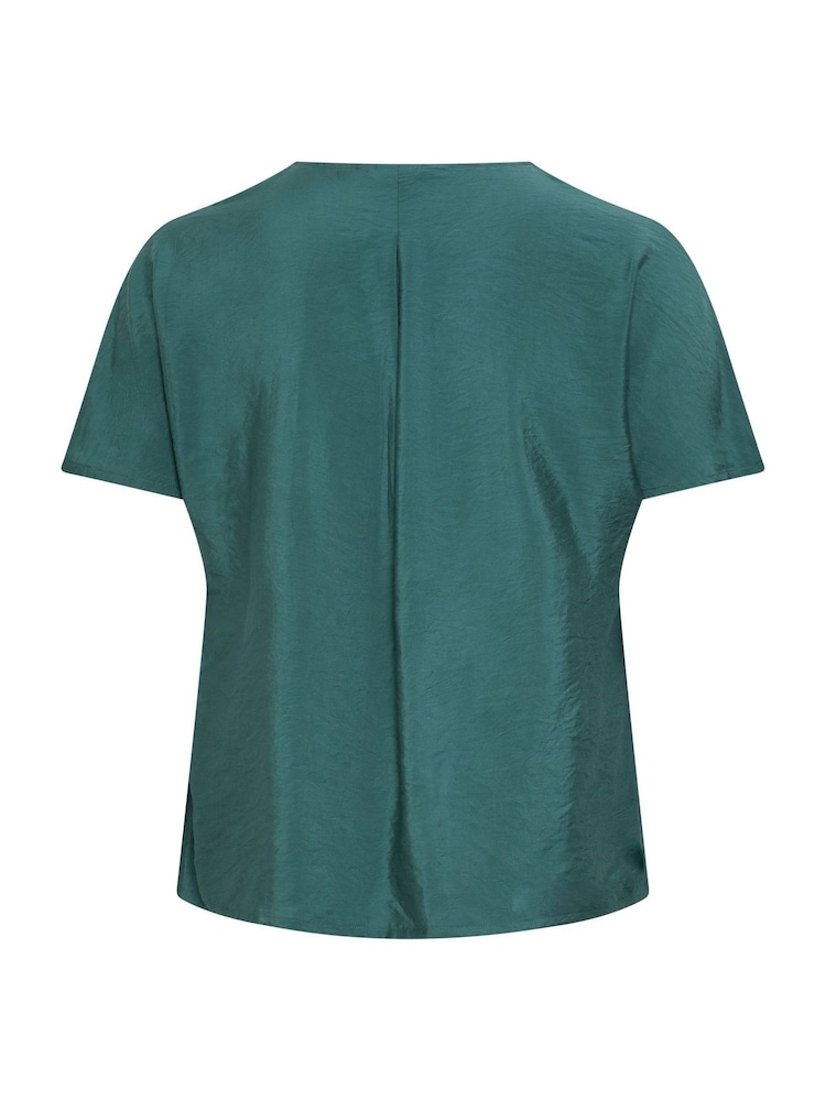 Yours Curve Blue V Grown On Sleeve Blouse - Image 6 of 6 Yours Curve Blue V Grown On Sleeve Blouse - Image 6 of 6