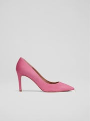 LK Bennett Floret Suede Pointed Toe Courts - Image 1 of 3