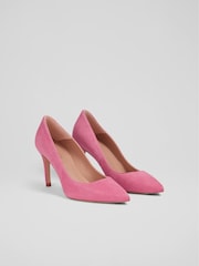 LK Bennett Floret Suede Pointed Toe Courts - Image 2 of 3