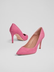 LK Bennett Floret Suede Pointed Toe Courts - Image 3 of 3