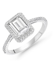 Beaverbrooks Sterling Silver Cubic Zirconia Halo Ring - Image 1 of 5