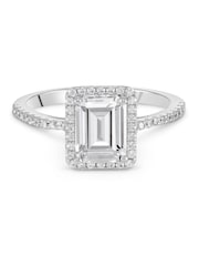 Beaverbrooks Sterling Silver Cubic Zirconia Halo Ring - Image 2 of 5