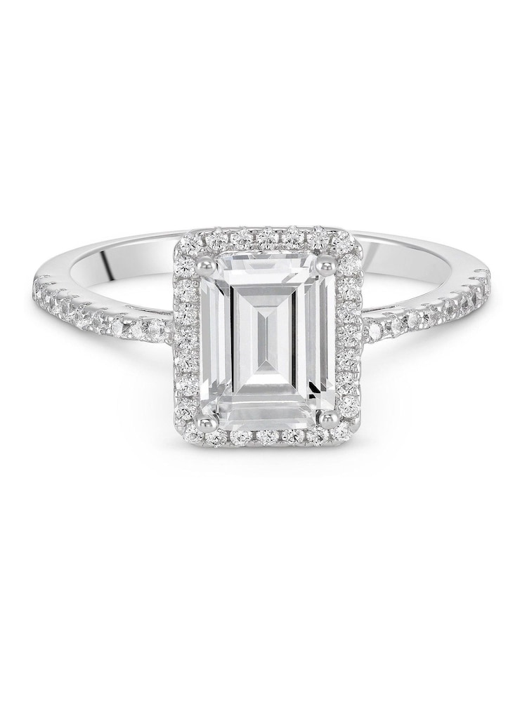 Beaverbrooks Sterling Silver Cubic Zirconia Halo Ring - Image 2 of 5 Beaverbrooks Sterling Silver Cubic Zirconia Halo Ring - Image 2 of 5