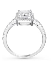 Beaverbrooks Sterling Silver Cubic Zirconia Halo Ring - Image 3 of 5