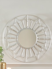 Pacific Silver Metal Frame Round Wall Mirror - Image 1 of 5