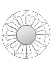 Pacific Silver Metal Frame Round Wall Mirror - Image 2 of 5