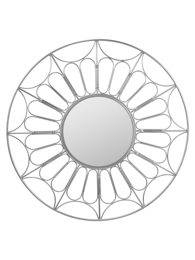 Pacific Silver Metal Frame Round Wall Mirror - Image 2 of 5