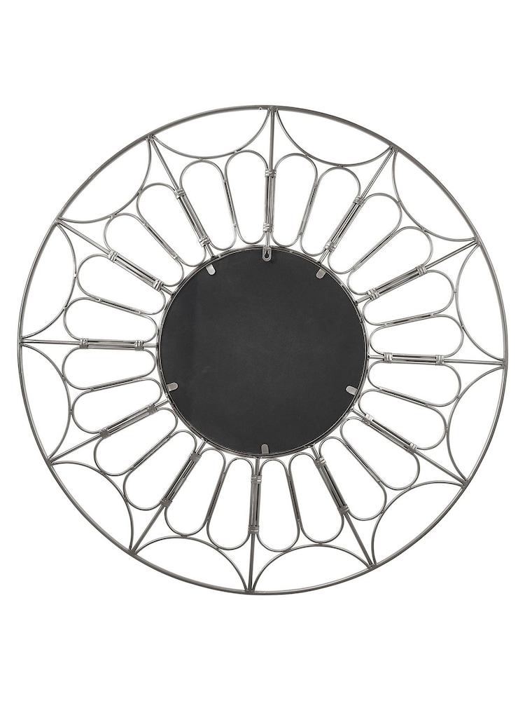 Pacific Silver Metal Frame Round Wall Mirror - Image 5 of 5