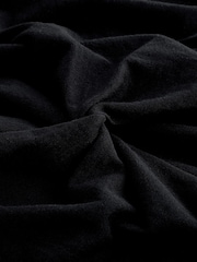 Black 100% Cotton Twist Short Sleeved T-Shirt Summer Dress - Image 6 of 6