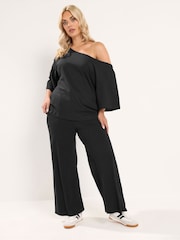 Yours Curve Black Off Shoulder T-Shirt - Image 2 of 6
