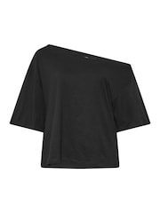 Yours Curve Black Off Shoulder T-Shirt - Image 5 of 6