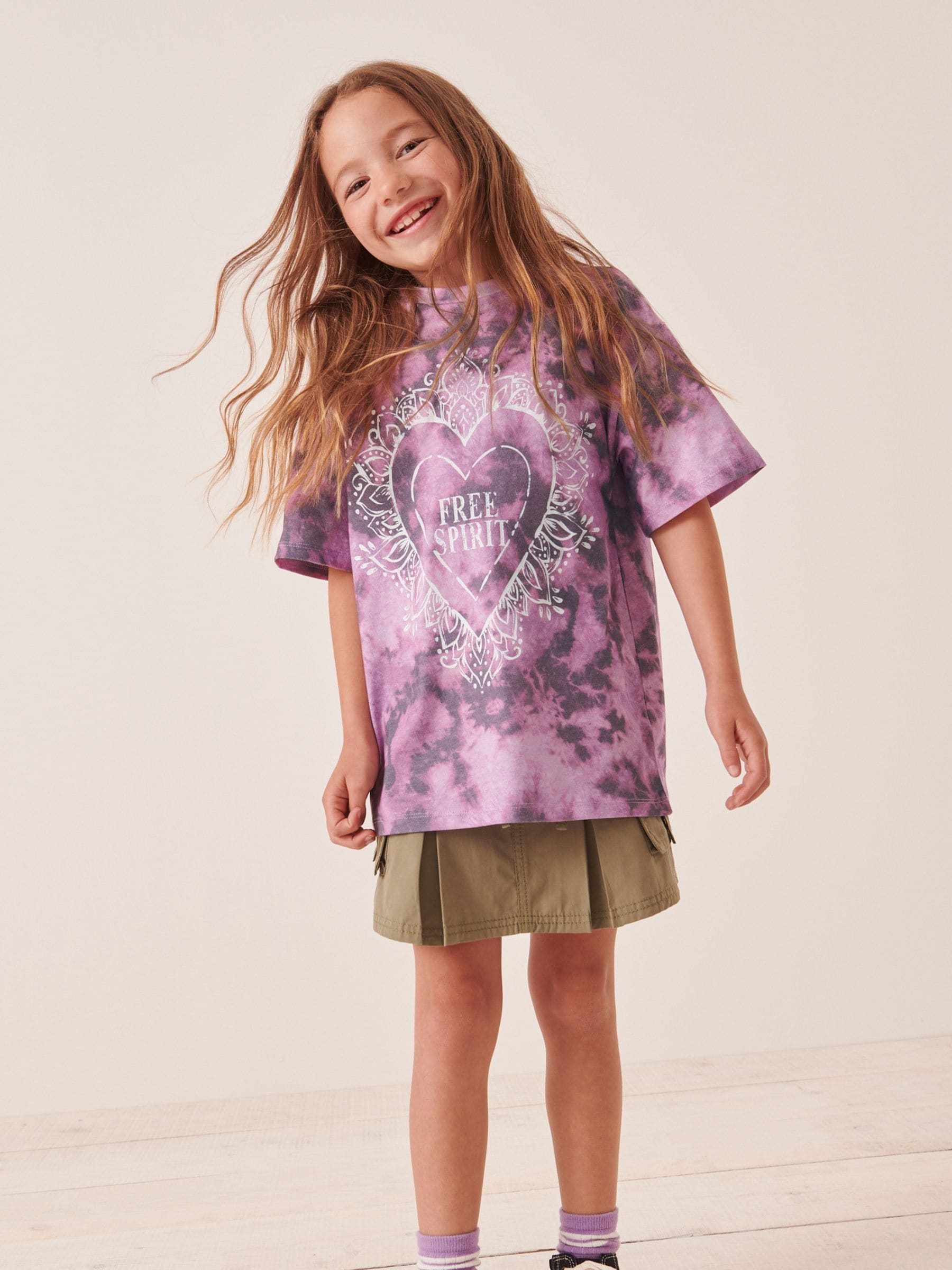 Buy Pink Oversized Free Spirit Tie Dye Festival T-Shirt (3-16yrs