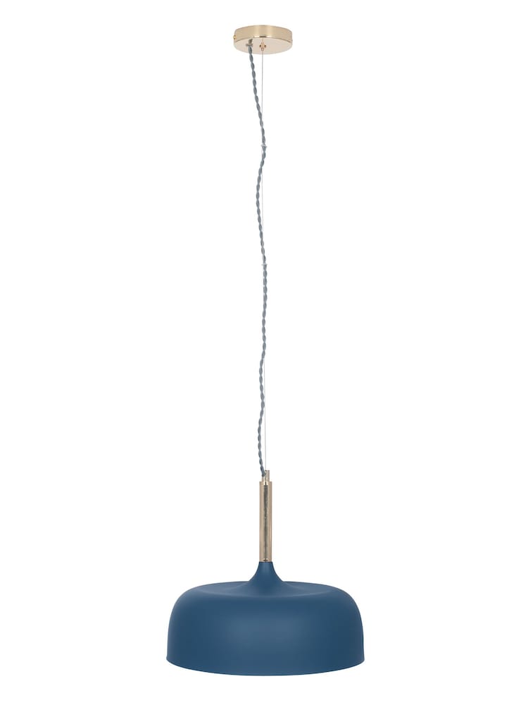 Pacific Indigo Blue Anke Matt Domed Metal Ceiling Light Pendant - Image 2 of 3