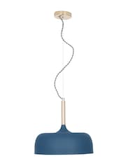 Pacific Indigo Blue Anke Matt Domed Metal Ceiling Light Pendant - Image 3 of 3
