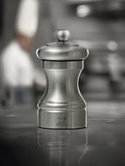 Peugeot Silver Manual Salt Mill in Stainless Steel 10cm - Image 1 of 5