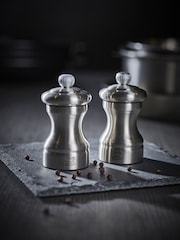 Peugeot Silver Manual Salt Mill in Stainless Steel 10cm - Image 2 of 5