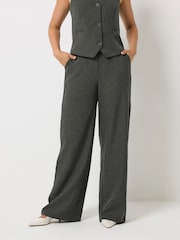 Long Tall Sally Grey Wide Leg Tailored Trousers - Image 1 of 6