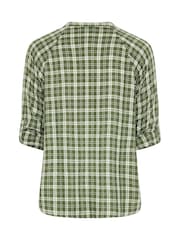 Yours Curve Green Check Button Through Tie Top - Image 6 of 6
