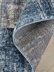 Navy Blue Textured Border Rug - Image 3 of 6