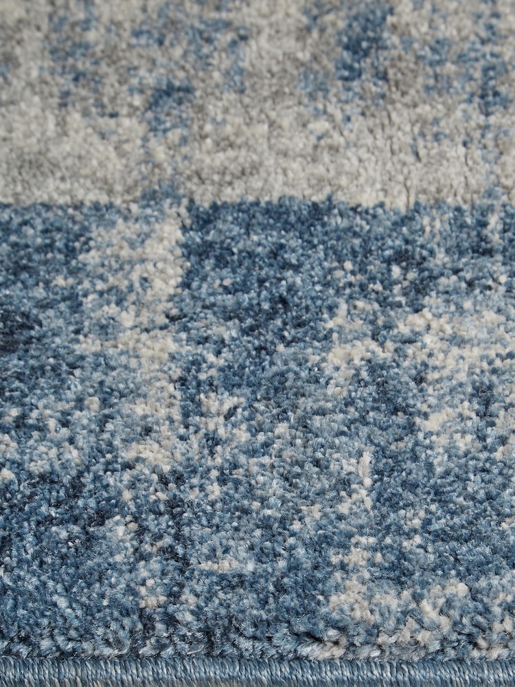 Navy Blue Textured Border Rug - Image 6 of 6