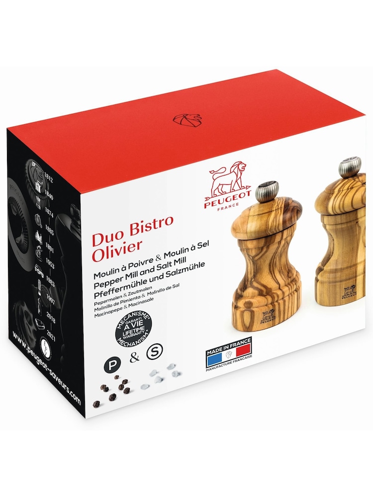 Peugeot Olive Set of Manual Salt and Pepper Mills in Olive Wood 10cm - Image 6 of 6 Peugeot Olive Set of Manual Salt and Pepper Mills in Olive Wood 10cm - Image 6 of 6