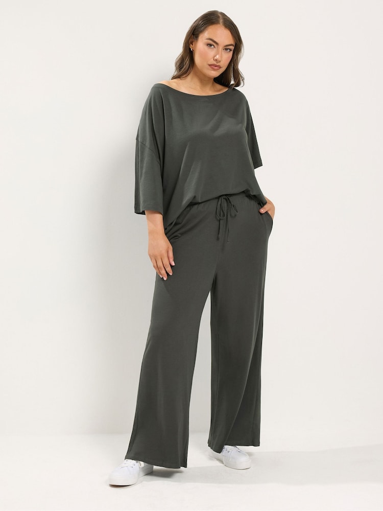 Yours Curve Grey Off Shoulder T-Shirt - Image 2 of 6 Yours Curve Grey Off Shoulder T-Shirt - Image 2 of 6