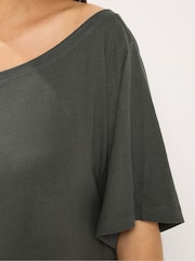 Yours Curve Grey Off Shoulder T-Shirt - Image 4 of 6