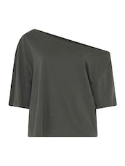 Yours Curve Grey Off Shoulder T-Shirt - Image 5 of 6