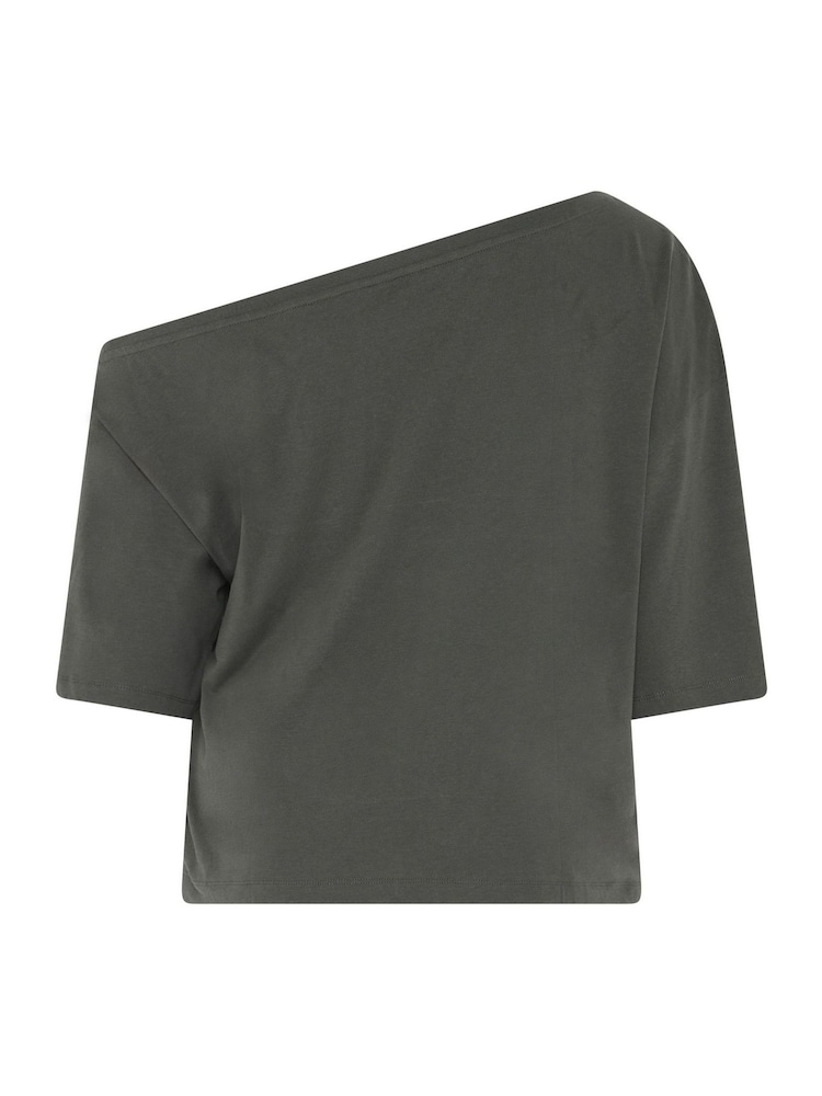 Yours Curve Grey Off Shoulder T-Shirt - Image 6 of 6 Yours Curve Grey Off Shoulder T-Shirt - Image 6 of 6